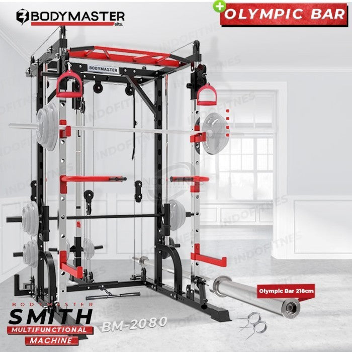 BODYMASTER Smith Machine BM-2080 - Squat Power Rack Bench Press Cable - Alat saja, TOPED