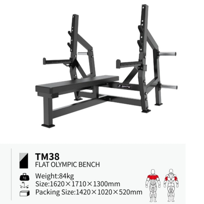 BRTW TM38 New Olympic Flat Bench Press / Comercial Equipment Fitness
