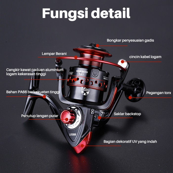 OneTwoFit Reel Pancing Metal LK Series 13BB Air Asin Memancing Gear