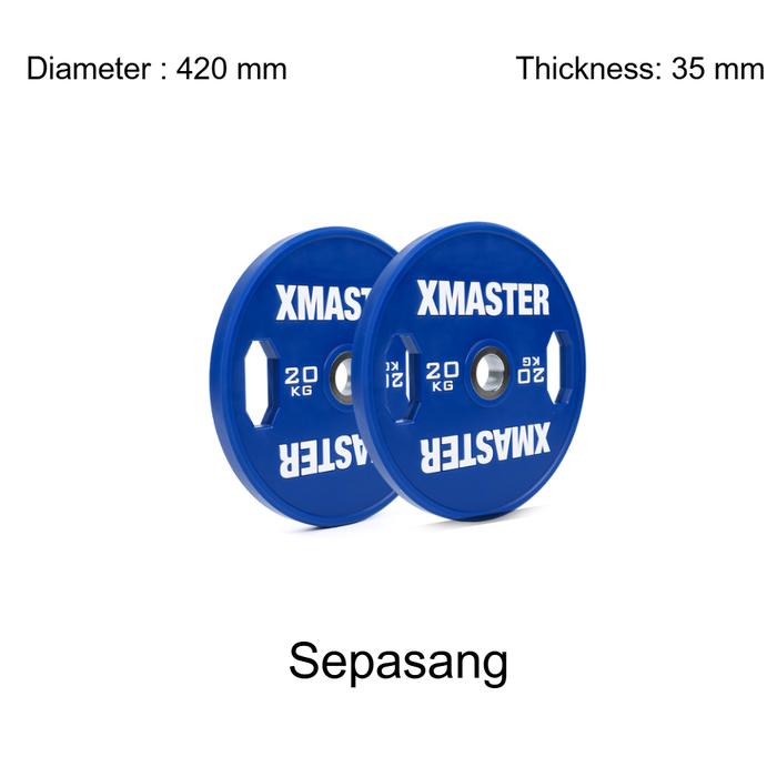 XMASTER CPU Grip Plates 5-20kg Alat Angkat Beban Fitness Gym Rumah CrossFit Training Powerlifting Dengan Pegangan Ergonomis - 5kg Pair