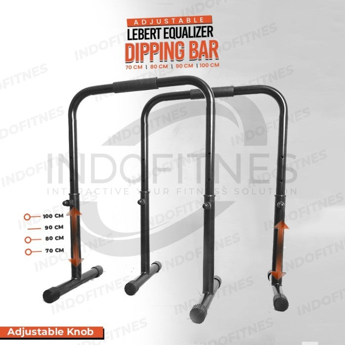 BODYMASTER Dipping Bar P068 P069 Lebert Equalizer Dip Calisthenic - FIX TANPA KNOB, Hitam