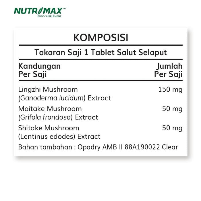 Nutrimax Lingzhi Plus untuk Detox Detoksifikasi Antioksidan Imunitas Alergi Keputihan - 30 Naturecaps