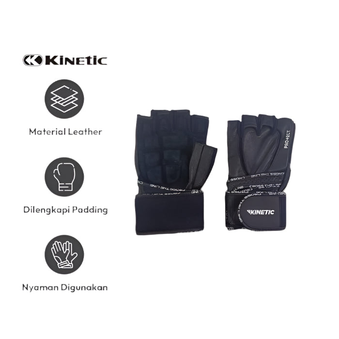 Kinetic Sarung Tangan Olahraga Max Protect Gym Gloves Pelindung Tangan Olahraga Weight Lifting Wristband Protection Sport Gloves - M