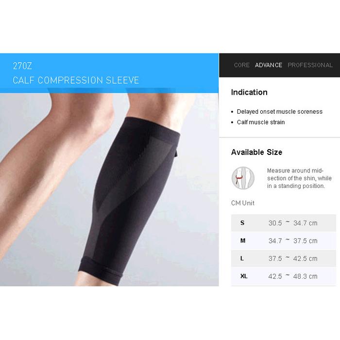 LP Support EmbioZ Calf Compression Sleeve LP-270Z BLACK - S