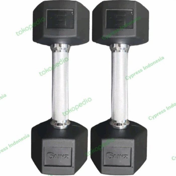 Dumbbell hexagonal Rubber 2×2,5kg