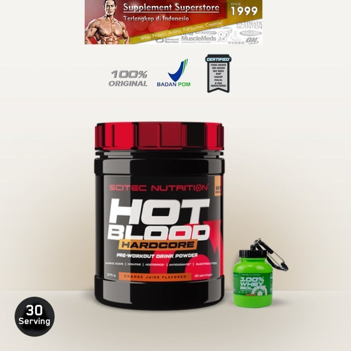 Scitec - HOT BLOOD HARDCORE 375gram Orange - Tanpa bonus