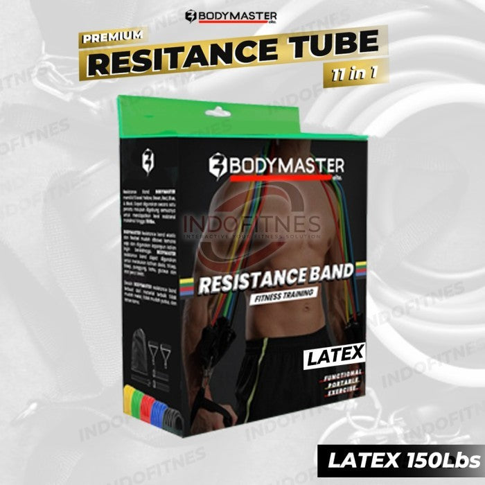 BODYMASTER Premium 150lbs Resistance Band Set I315 Tube Set Latex TPE - TPE