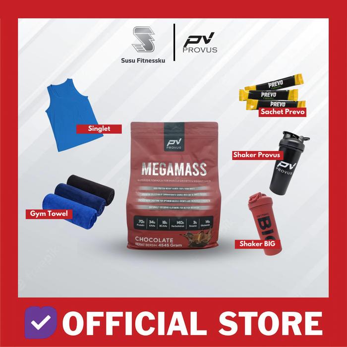 Provus Mega Mass 10 lb - 20 Serving Weight Gainer Penambah Berat Badan - Vanila, Topi