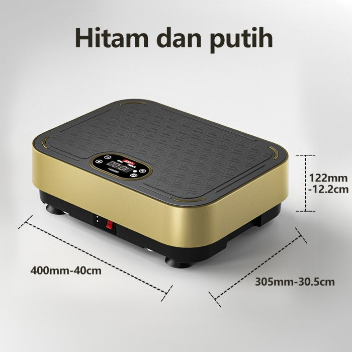 OneTwoFit Fitness Exercise Vibration Machines Whole Body Vertical Rhyt - Hitam dan putih