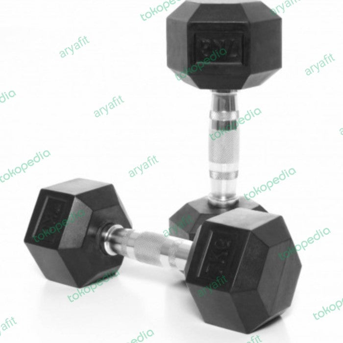 Dumbbell Rubber Hexagonal 2×6kg