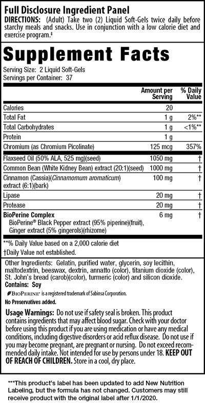 Irwin Naturals 3-In-1 Carb Blocker Maximum Strength 75 Liquid Softgel