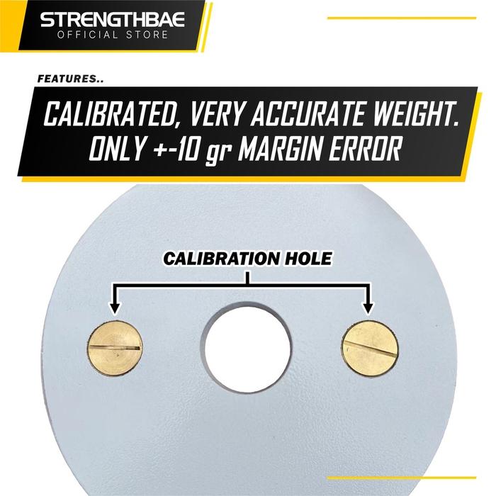 Calibrated Plates 5kg STRENGTHBAE Powerlifting Steel Weight Plate Beban 5Kg Pair