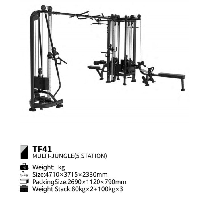 BRTW FITNESS Multi Junggle 5 Station TF41 /Gym / Fitness