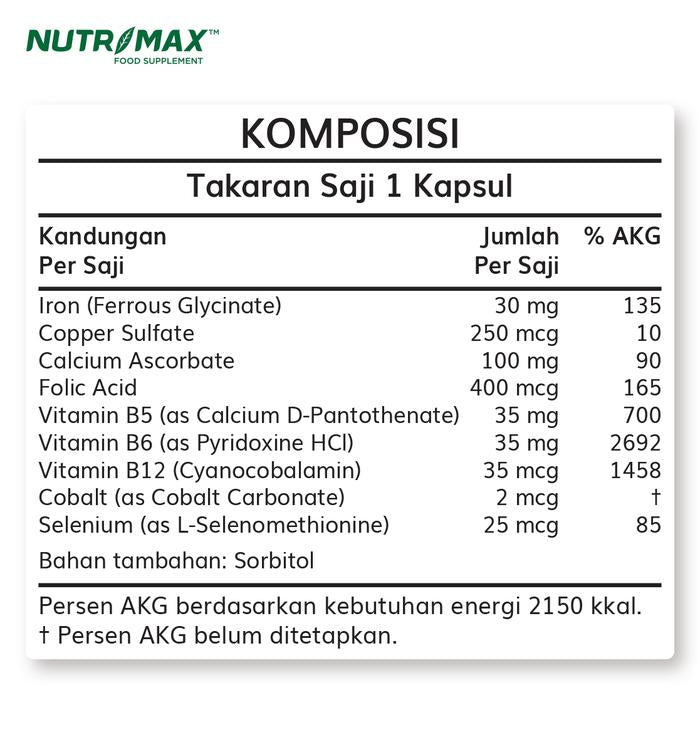 Nutrimax Vital Membantu Meningkatkan Daya Tahan Tubuh Serta Membantu Menambah Energi Dan Stamina