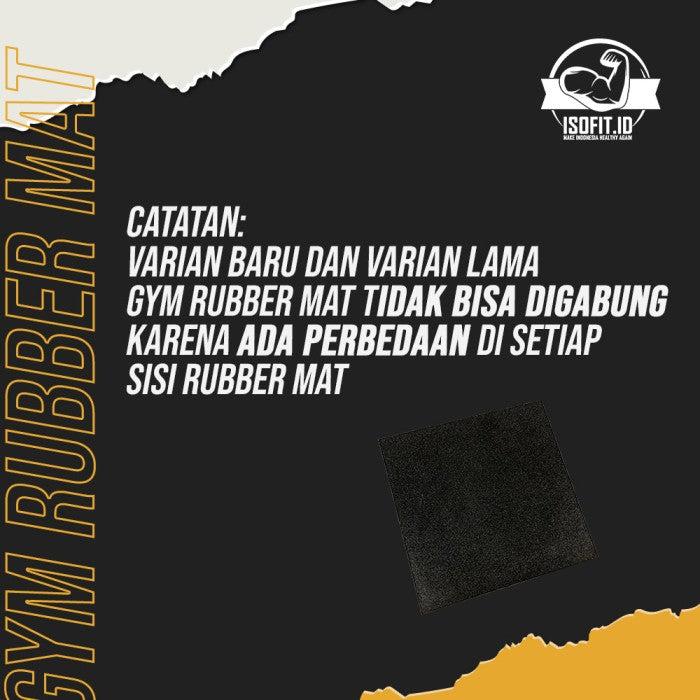 QX01 Black Gym Rubber Floor Mat / Karpet Lantai Karet 2,5CM