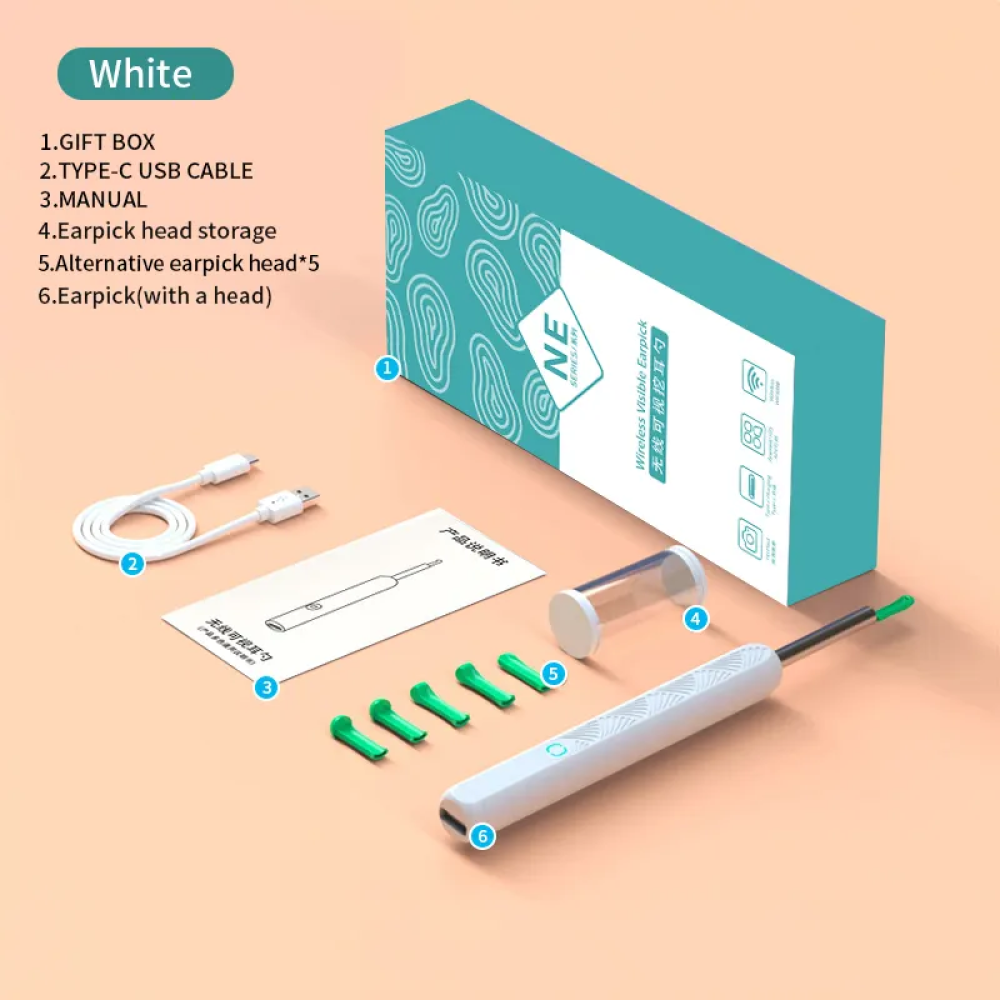 GEONYIEEK Kamera Endoskopi Pembersih Telinga Endoscope Wireless - NE3-D