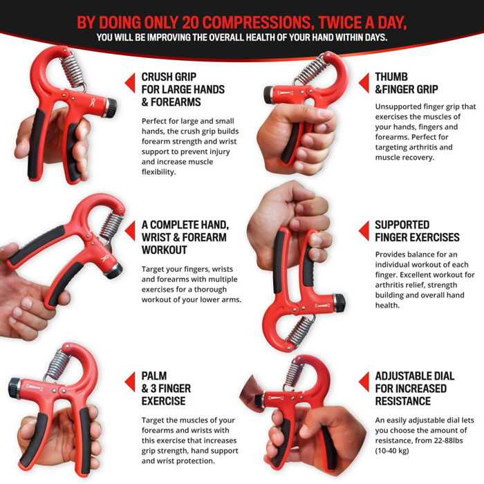 Hand Grip Portable Adjustable Training 5-60Kg