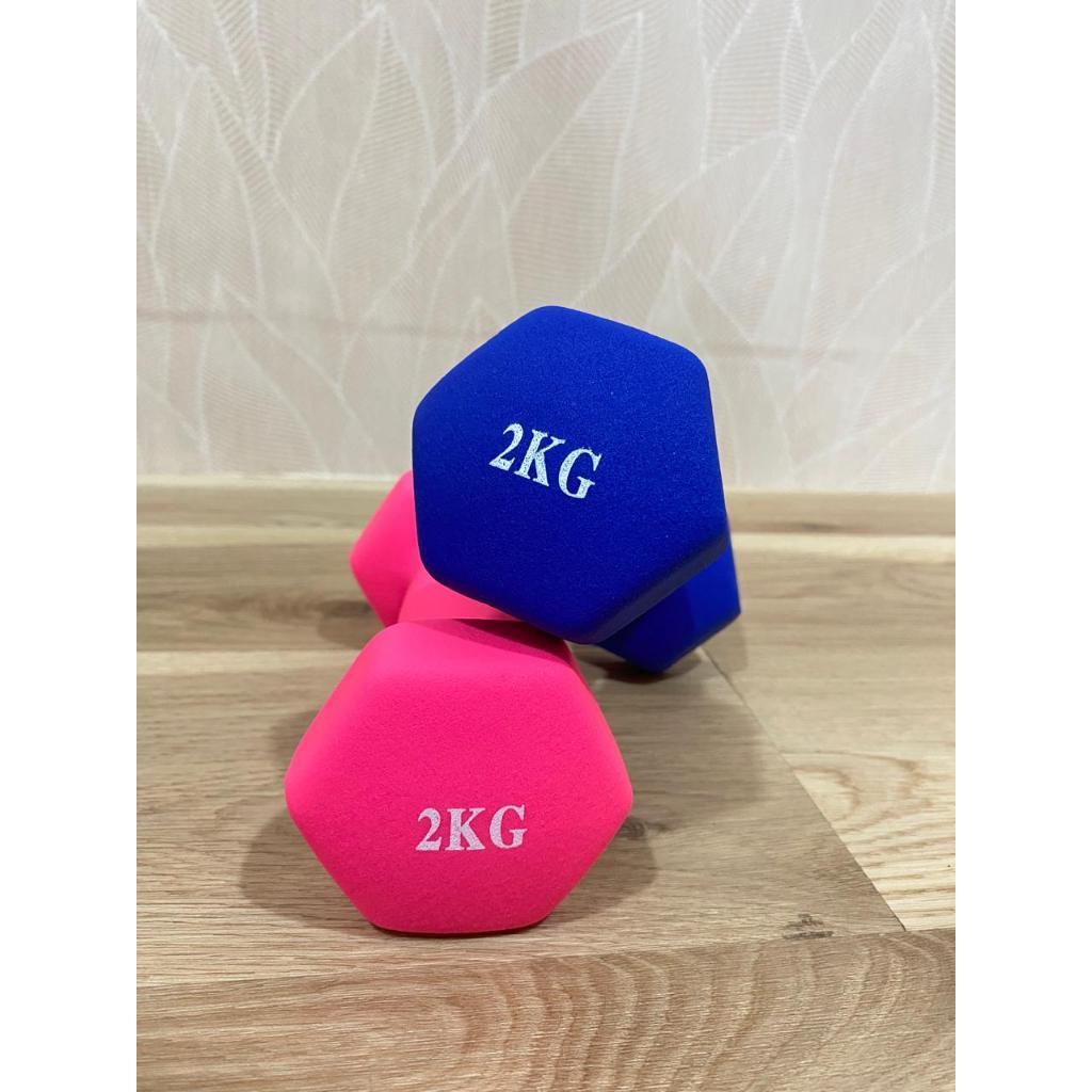 POTENCE DUMBEL NEOPRENE 2KG / BARBEL VINYL 2 KG / DUMBELL GYM YOGA MAT BALL 2KG