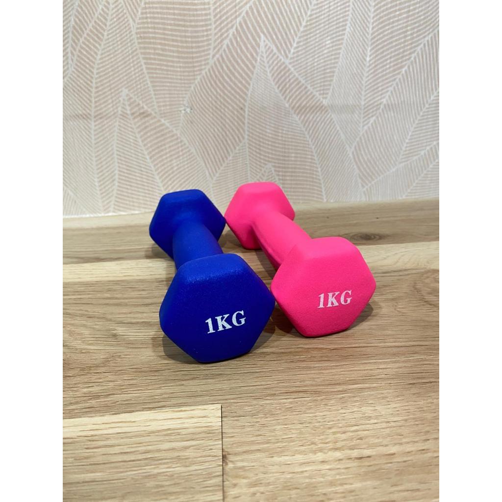 POTENCE DUMBEL NEOPRENE 1KG / BARBEL VINYL 1 KG / DUMBELL GYM YOGA MAT BALL 1KG