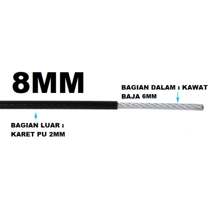 TALI KABEL SLING GYM CABLE SLING ALAT FITNESS IMPORT HARGA UNTUK PER METER