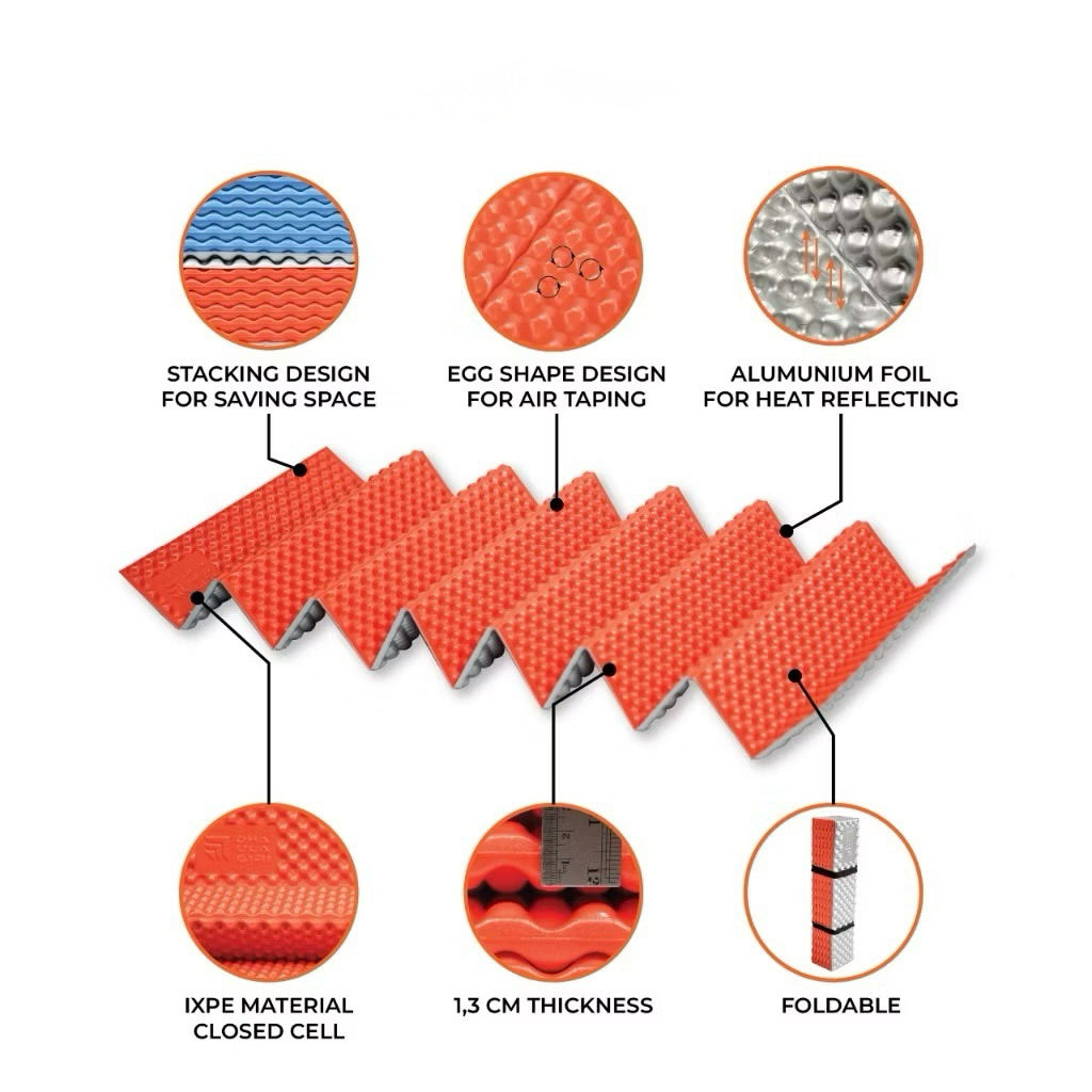 POTENCE Matras Lipat Foil Foam Sleeping Pad Dhaulagiri Alas Tidur Camping Alas Duduk Kasur Matras Tidur Camping Hiking