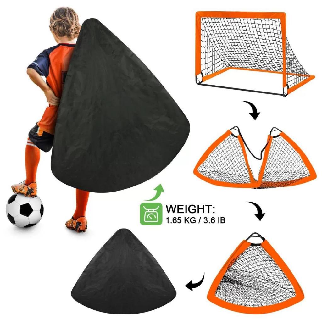 POTENCE Gawang Sepak Bola Besar Foldable Gawang Portable Lipat 120*90*90 Gawang Futsal Sepak Bola Indoor & Outdoor