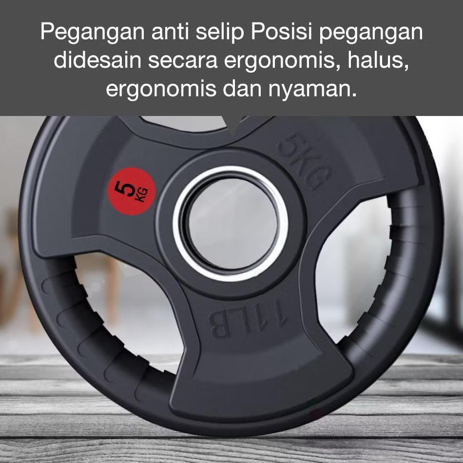 POTENCE Rubberized Weight Plate Barbell Alat Olahraga Angkat Besi 2.5Kg 5Kg 7.5Kg 10Kg 15Kg / Plate Barbel Piringan Beban Barbel