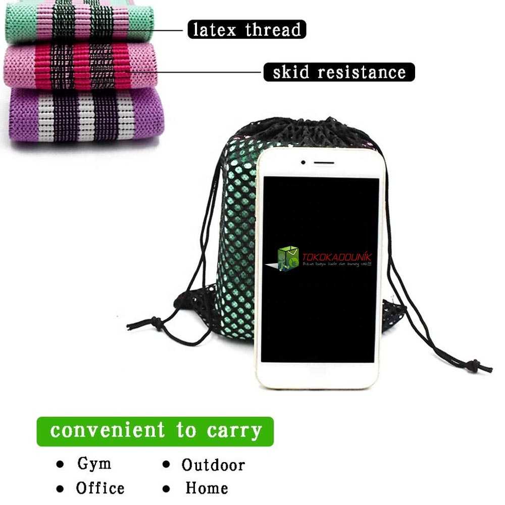 Isi 3 Pcs Hip Resistance Band Loop Karet Elastis Olahraga Fitness Gym