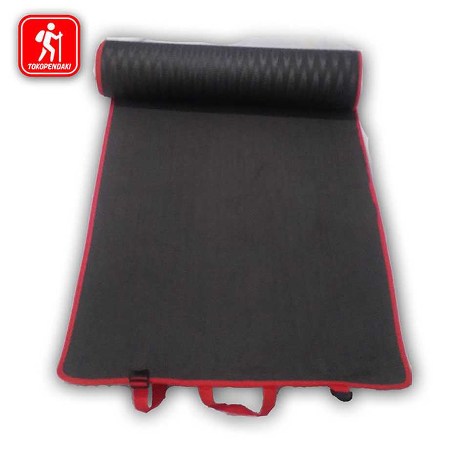 Matras Camping Hitam Gulung Bahan Spon Karet Nyaman dalam Tenda Hangat