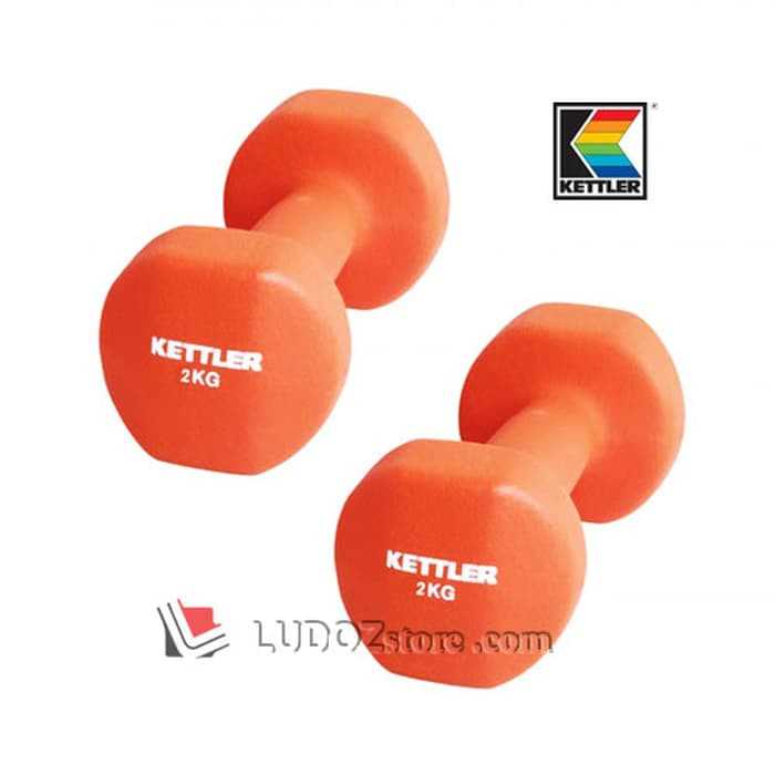 Neoprene Dumbell 2x 2kg Kettler Barbell Polymer Rubber Plastik