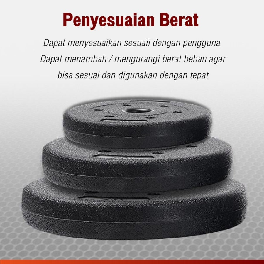 POTENCE PLATE DUMBELL 7.5KG DUMBEL PLAT PVC BEBAN BARBEL BARBELLL DUMBBELL 7.5 KG PLAT POTENCE