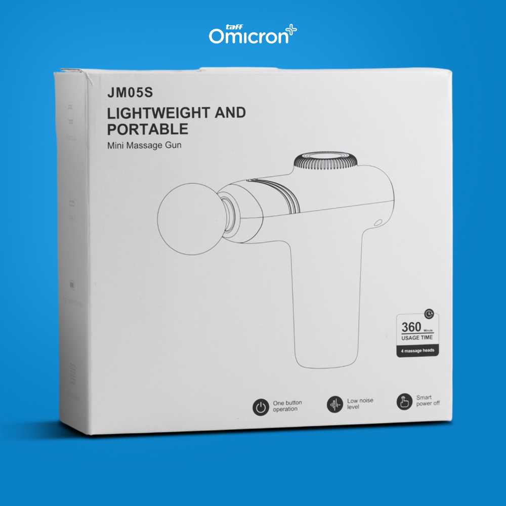 TaffOmicron Alat Pijat Elektrik Pundak Punggung Massage Gun 4 Head - JM05S