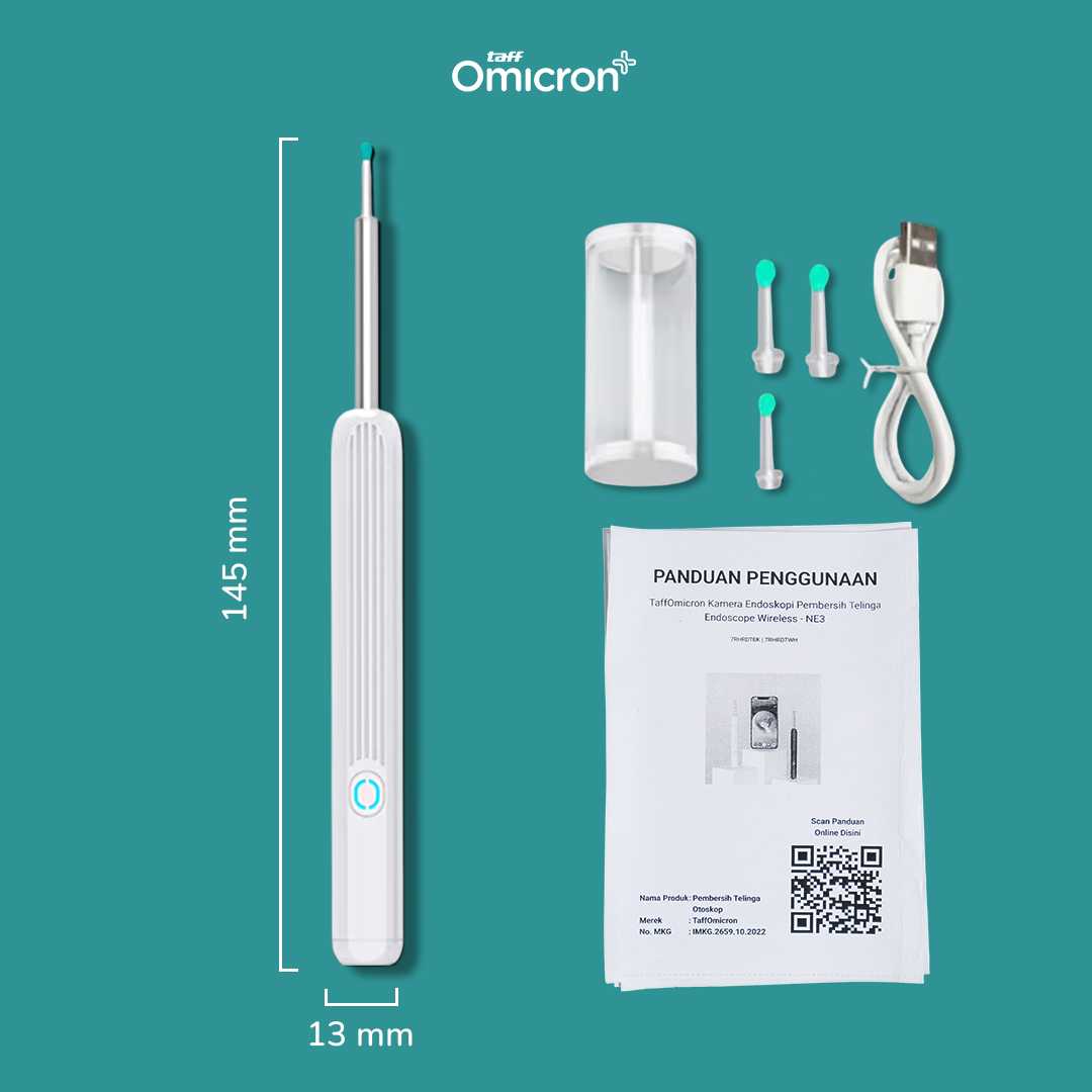 TaffOmicron Kamera Endoskopi Pembersih Telinga Endoscope Wireless - NE3
