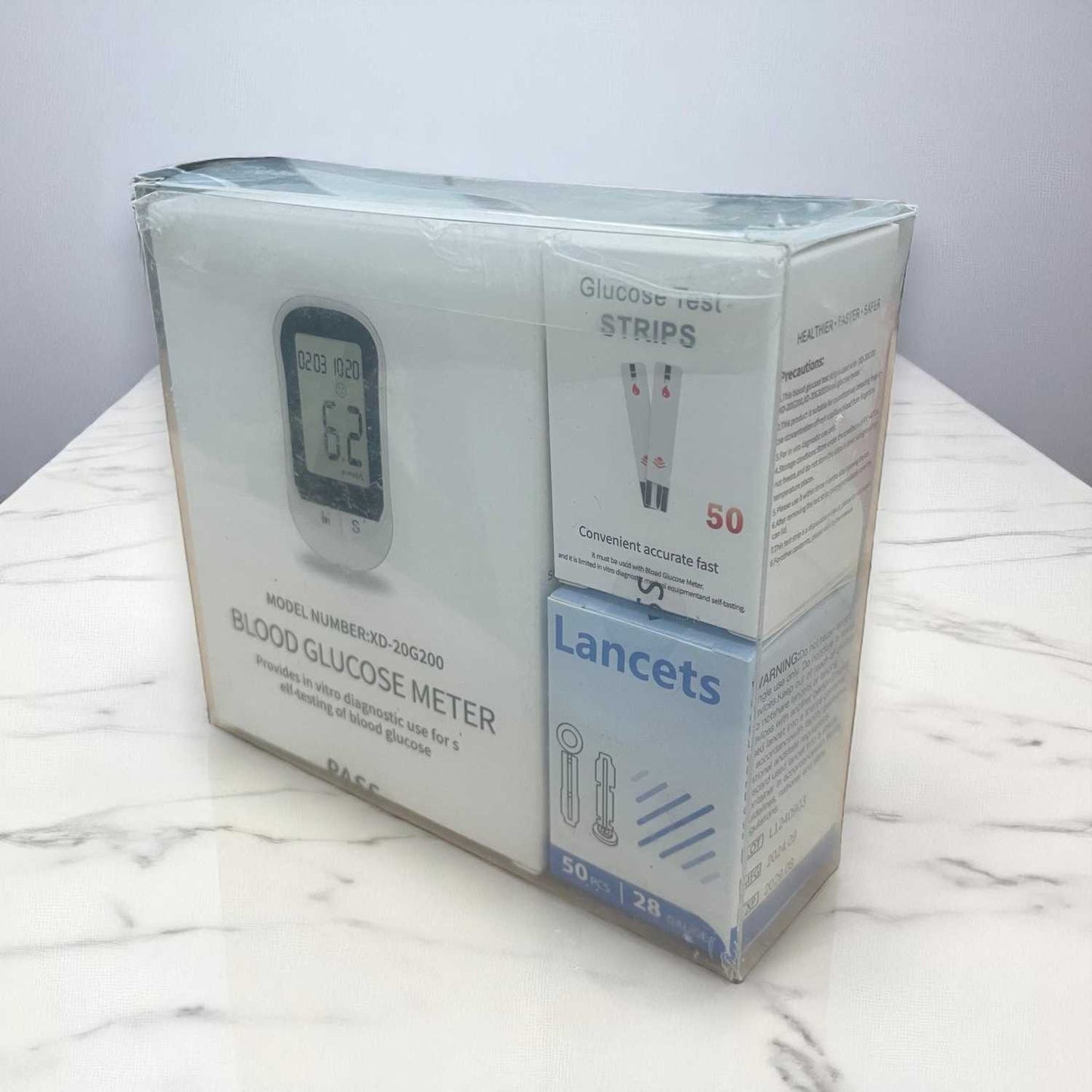 XIDMEM Alat Cek Gula Darah Glucometer Kit 50 Strip Test and 50 Lancets - XD-20G200