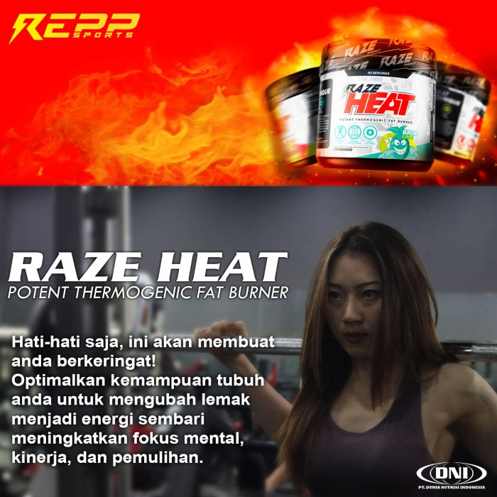 RAZE HEAT 200 GRAM 40 SERVING - BAJA LIME