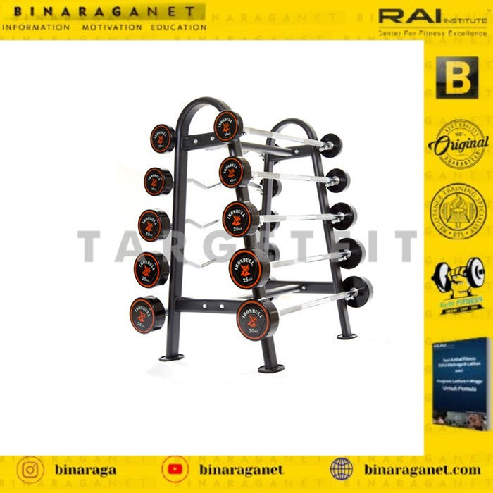 BINARAGANET IRONBULL RUBBER FIXED BARBELL 1 SET