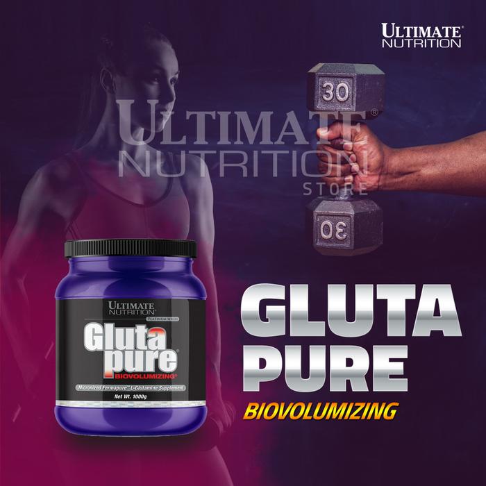 Ultimate Nutrition Glutapure (L-Glutamine USP) suplemen fitness / suplemen gym / suplemen protein / massa otot - 300 caps