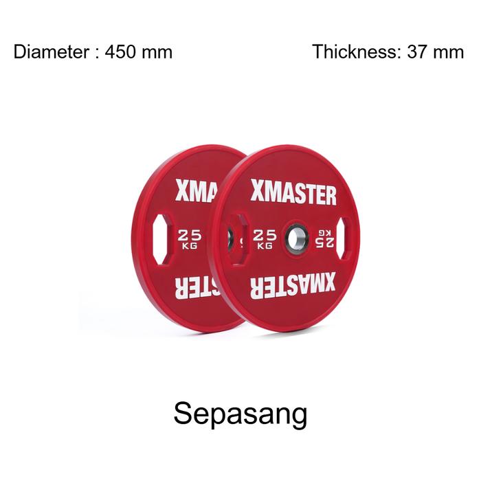 XMASTER CPU Grip Plates 5-20kg Alat Angkat Beban Fitness Gym Rumah CrossFit Training Powerlifting Dengan Pegangan Ergonomis - 5kg Pair