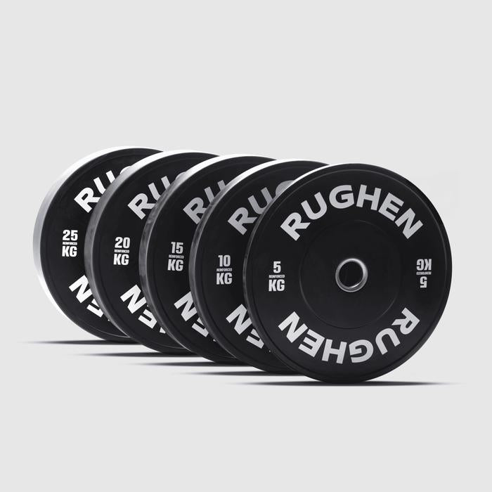RUGHEN Black Reinforced Bumper Plates - 5 Kg