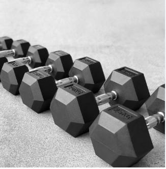 Dumbell Dumble Barbel Barbell hexagonal Rubber 2,5 kg
