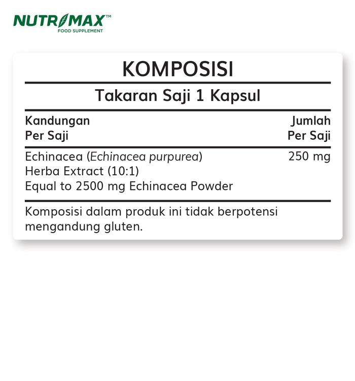 Nutrimax Echinacea Extract Imunitas Daya Tahan Tubuh Isi 30 Naturecaps