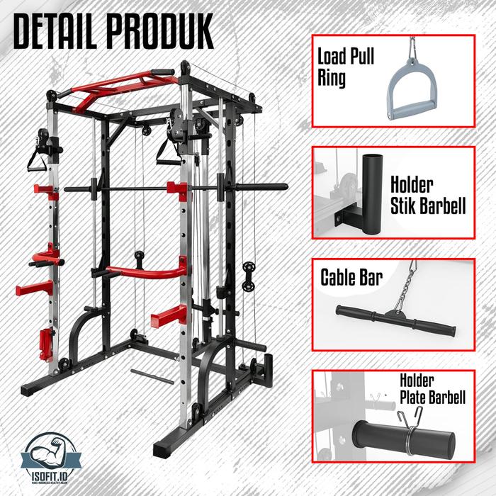 Multifunctional Smith Machine Trainer / Premium Squat Power Rack Bench Press Cable SD-5515A09