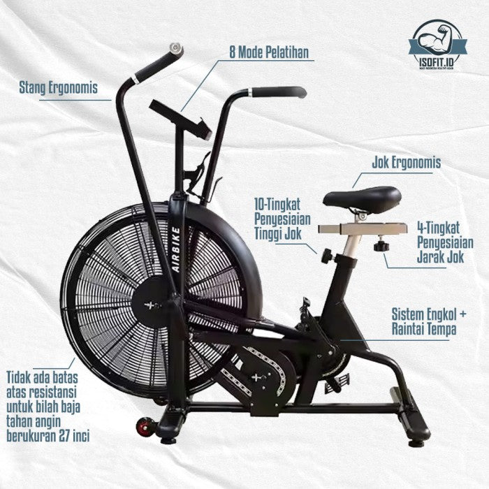 Sepeda Statis Kipas Udara / Windage Fan Fitness Bike JS-AA5302