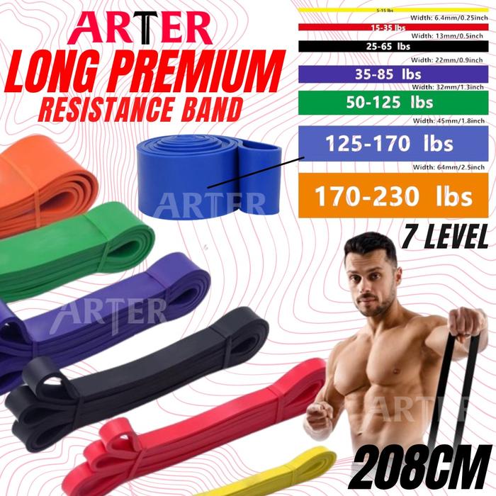 ARTER Long Resistance Band Power Band Karet Fitness Panjang Pullup Assistance Premium - YELLOW XS