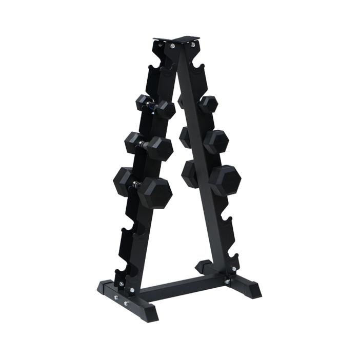 KINETIC RAK DUMMBELL TRIANGLE 6 PAIR - HITAM/ABU-ABU