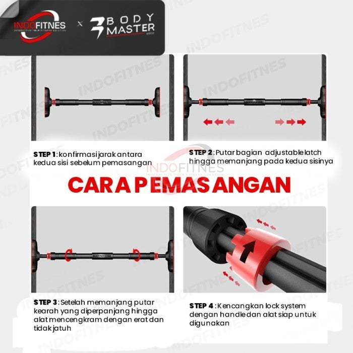 BODYMASTER Premium Adjustable Door Pull Up Bar P044 Tiang Pullup Pintu