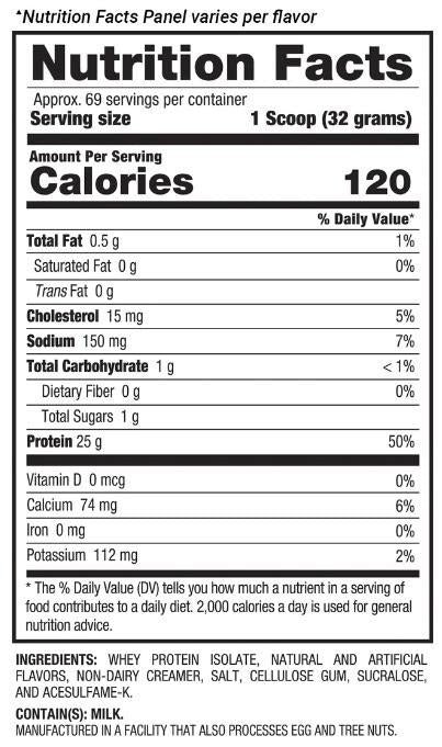 BPI Iso HD 5 lbs Whey Protein Isolate Hydrolized - VANILLA, Sachet Pwo