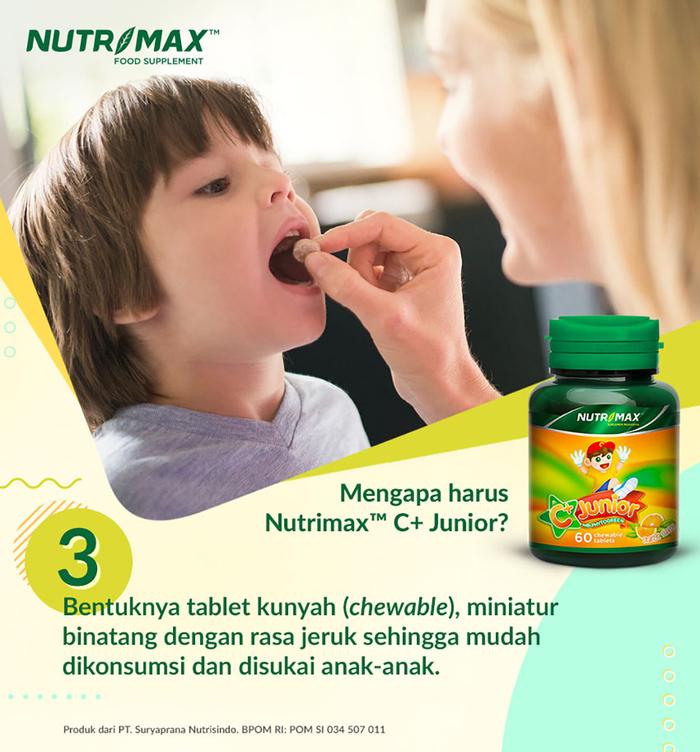 Nutrimax C+ Plus Junior  With Phytogreen Tablet Kunyah - Suplemen Vitamin Anak - 30 Tablet Kunyah
