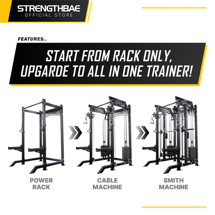 Evolve All in One Trainer STRENGTHBAE Upgradeable Power Rack Smith Machine Cable Machine Home Gym 1 Sisi - Rack+Cable75kg