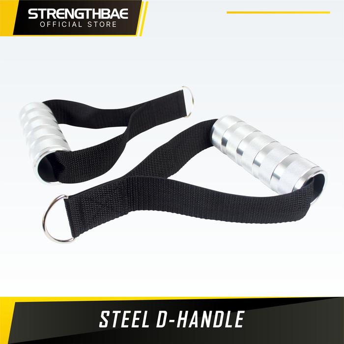 D-Handle STRENGTHBAE Heavy Duty Rubber and Steel D Handle Grip Cable Attachment - Steel